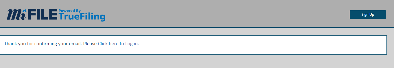Account confirmation